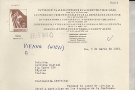 [Carta] 1952 mar. 3, Wien, [Austria] [a] Gabriela Mistral, Napoli