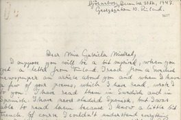 [Carta] 1947 Dec. 30, Björneborg, Finland [a] Gabriela Mistral