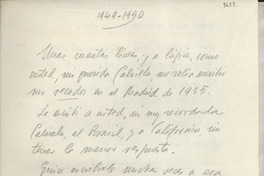 [Carta] 1949-1950, México D.F. [a] Gabriela Mistral