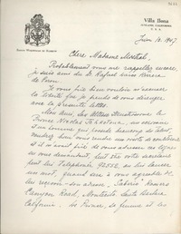 [Carta] 1947 juin 10, Sunland, California, [Estados Unidos] [a] Gabriela Mistral
