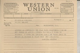 [Telegrama] 1955 nov. 4, Roslyn Harbor, New York, [Estados Unidos] [a] Stanislaw Kowalski, Washington D. C.