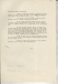 [Carta] [al] Señor Presidente