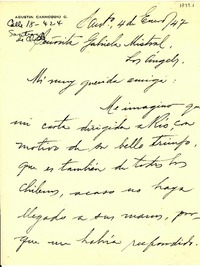 [Carta] 1947 ene. 4, Santiago, Chile [a] Gabriela Mistral, Los Angeles, [EE.UU.]