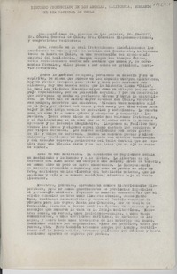 Discurso pronunciado en Los Angeles, California, honrando el día nacional de Chile