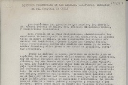 Discurso pronunciado en Los Angeles, California, honrando el día nacional de Chile