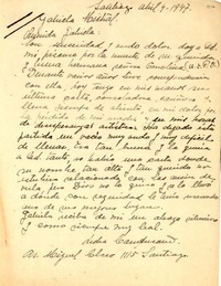 [Carta] 1947 abr. 9, Santiago [a] Gabriela Mistral