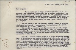 [Carta] 1950 jun. 15, Jalapa, Veracruz, [México] [a] Radomiro Tomic