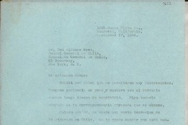 [Carta] 1946 sept. 17, Monrovia, California [a] Alfonso Grez, New York