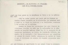 Entrevista el clasicismo y el humanismo, base de la verdadera cultura