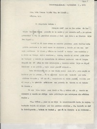 [Carta] 1949 sept. 9, Lencero, Jalapa, [México] [a] Tomasa Valdés vda. de Alemán, México D.F., México