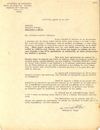 [Carta] 1947 ago. 22, Santiago, [Chile] [a] Gabriela Mistral, California, EEUU
