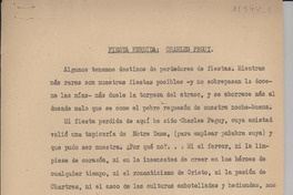 Fiesta perdida : Charles Peguy