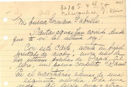 [Carta] [1947?] ago., Milwaukee, [Wisconsin], [EE.UU.] [a] Gabriela [Mistral]