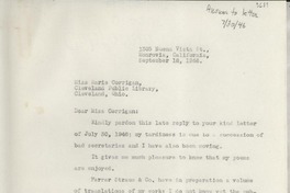 [Carta] 1946 Sept. 18, Monrovia, California, [EE.UU.] [a] Marie Corrigan, Cleveland, Ohio, [EE.UU.]