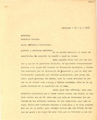 [Carta] 1948 ene. 24, Santiago, Chile [a] Gabriela Mistral, Santa Bárbara, California, [EE.UU.]