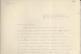 [Carta] 1946 Sept. 6, University of California, Los Angeles, [EE.UU.] [a] [Gabriela Mistral]