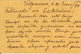 [Tarjeta] 1948 feb. 5, [La Serena], [Chile] [a] Lucila [Godoy Alcayaga]