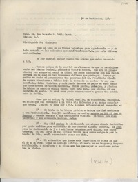 [Carta] 1949 sept. 30, [México] [a] Nazario S. Ortiz Garza, México D.F., [México]