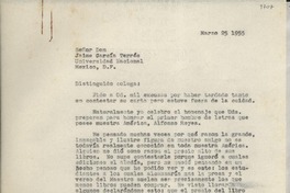 [Carta] 1955 mar. 25 [a] Jaime García Terrés, México D.F., [México]