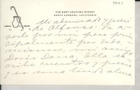 [Tarjeta] [19]49 feb. 20, Santa Barbara, California, [EE.UU.] [a] Alfonso