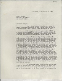 [Carta] 1955 ene. 19, New York, [EE.UU.] [a] Juan Tello