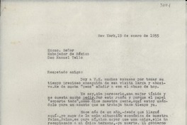 [Carta] 1955 ene. 19, New York, [EE.UU.] [a] Juan Tello