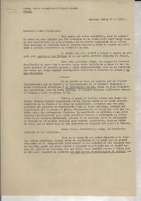 [Carta] 1952 mar. 24, Nápoles, [Italia] [al] Presidente Miguel Alemán, [México]