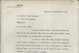 [Carta] 1952 nov. 6, Nápoles, [Italia] [al] Presidente Adolfo Ruíz Cortines, México D.F., [México]