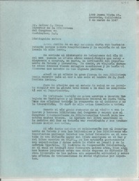 [Carta] 1947 mar. 3, Monrovia, California [a] Luther H. Evans, Washington D. C