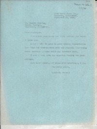 [Carta] 1946 Sept. 18, Monrovia, California, [Estados Unidos] [a] Hubert Herring, Claremont, California