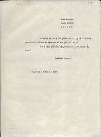 [Carta] 1952 sett. 8, Napoli, [Italia] [a] Mario Palermo, Napoli, [Italia]