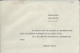 [Carta] 1952 sett. 8, Napoli, [Italia] [a] Mario Palermo, Napoli, [Italia]