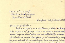 [Carta] 1948 dic. 12, Quilpué, Chile [a] Gabriela Mistral