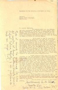 [Carta] 1949 ene. 4, Barrancas de San Antonio, [Chile] [a] Lucila Godoy Alcayaga, California