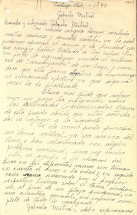 [Carta] 1948 dic. 1, Santiago, Chile [a] Gabriela Mistral