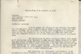 [Carta] 1954 oct. 4, Valparaíso, [Chile] [a] Espasa Calpe Argentina S. A., Buenos Aires