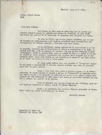 [Carta] 1951 ene. 3, Nápoles, [Italia] [a la] Sra. Sforza, Roma, [Italia]