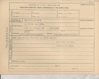 [Telegrama] 1945 nov. 21, [Brasil] [a] Ranulpho Bocayuva, Río de Janeiro