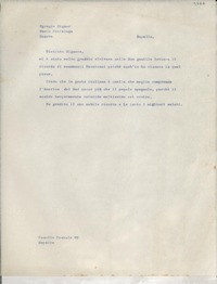 [Carta] Rapallo, [Italia] [a] Mario Pittaluga, Genova, [Italia]