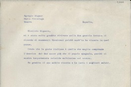 [Carta] Rapallo, [Italia] [a] Mario Pittaluga, Genova, [Italia]