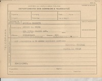 [Telegrama] 1945 nov. 23, [Brasil] [a] Ovidio Da Cunha, Petrópolis