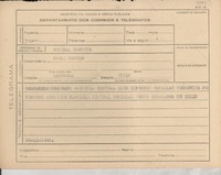 [Telegrama] 1945 nov. 23, [Brasil] [a] Oscar Castro, Rancagua, Chile