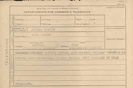 [Telegrama] 1945 nov. 23, [Brasil] [a] Oscar Castro, Rancagua, Chile