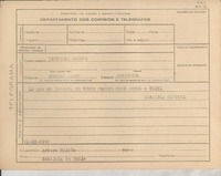 [Telegrama] 1945 nov. 21, [Brasil] [a] Victoria Ocampo, Buenos Aires, Argentina