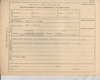 [Telegrama] 1945 nov. 27, [Brasil] [a] Pino Saavedra, Osorno, Chile