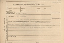 [Telegrama] 1945 nov. 27, [Brasil] [a] Pino Saavedra, Osorno, Chile