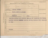 [Telegrama] 1945 nov. 27, [Brasil] [a] Blanca Montt de Avendaño, Santiago, Chile