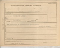 [Telegrama] 1945 nov. 21, [Brasil] [a] Esther de Cáceres, Montevideo, Uruguay