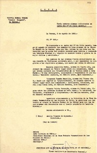 [Carta] 1950 ago. 5, La Serena, [Chile] [a] Inés Oliveira de Núñez, Santiago, [Chile]