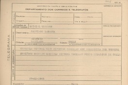 [Telegrama] 1945 nov. 27, [Brasil] [a] Santiago Labarca, Santiago, Chile